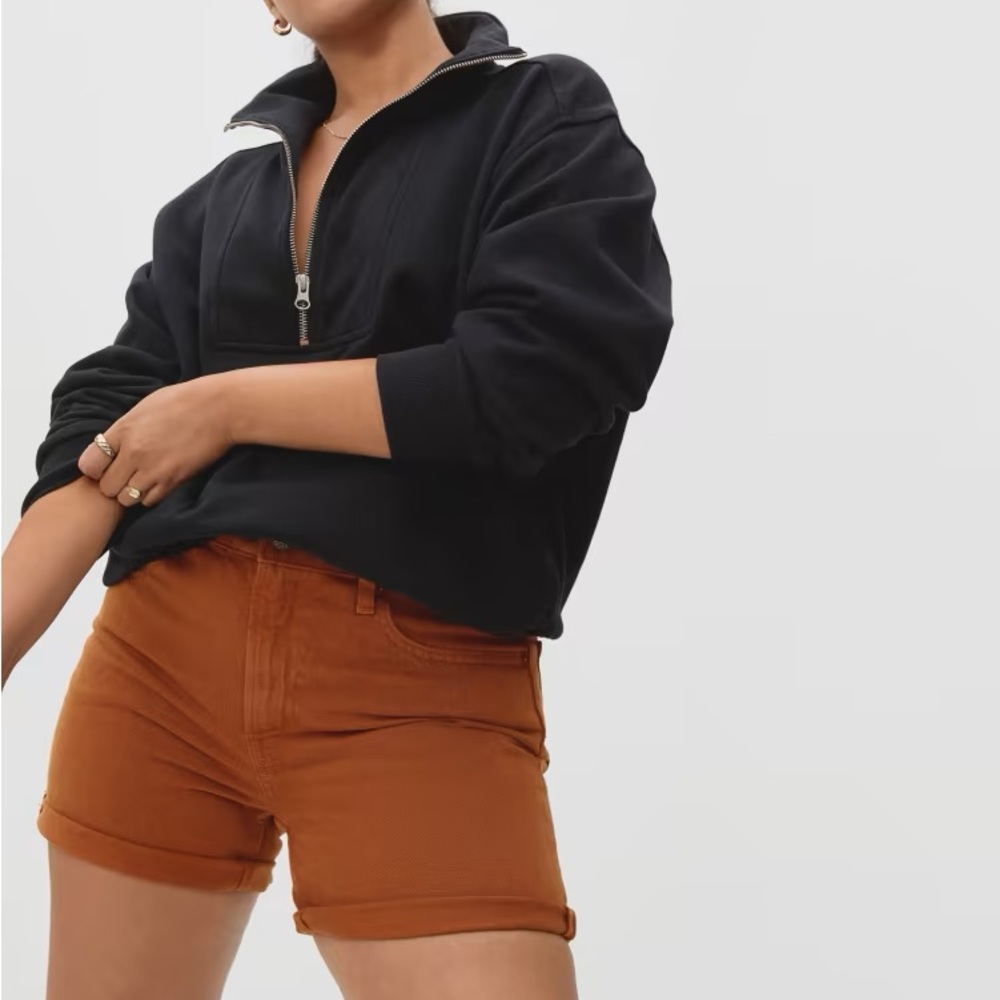 Everlane Rust Brown High-Rise Cotton Shorts